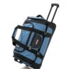 דאפל גלגלים Outdoor Travel Pro L בצבע כחול ושחור, מבט אלכסוני עם ידית נשלפת