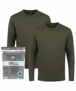 זוג חולצות מנדפות שרוול ארוך זית גברים 32Cool