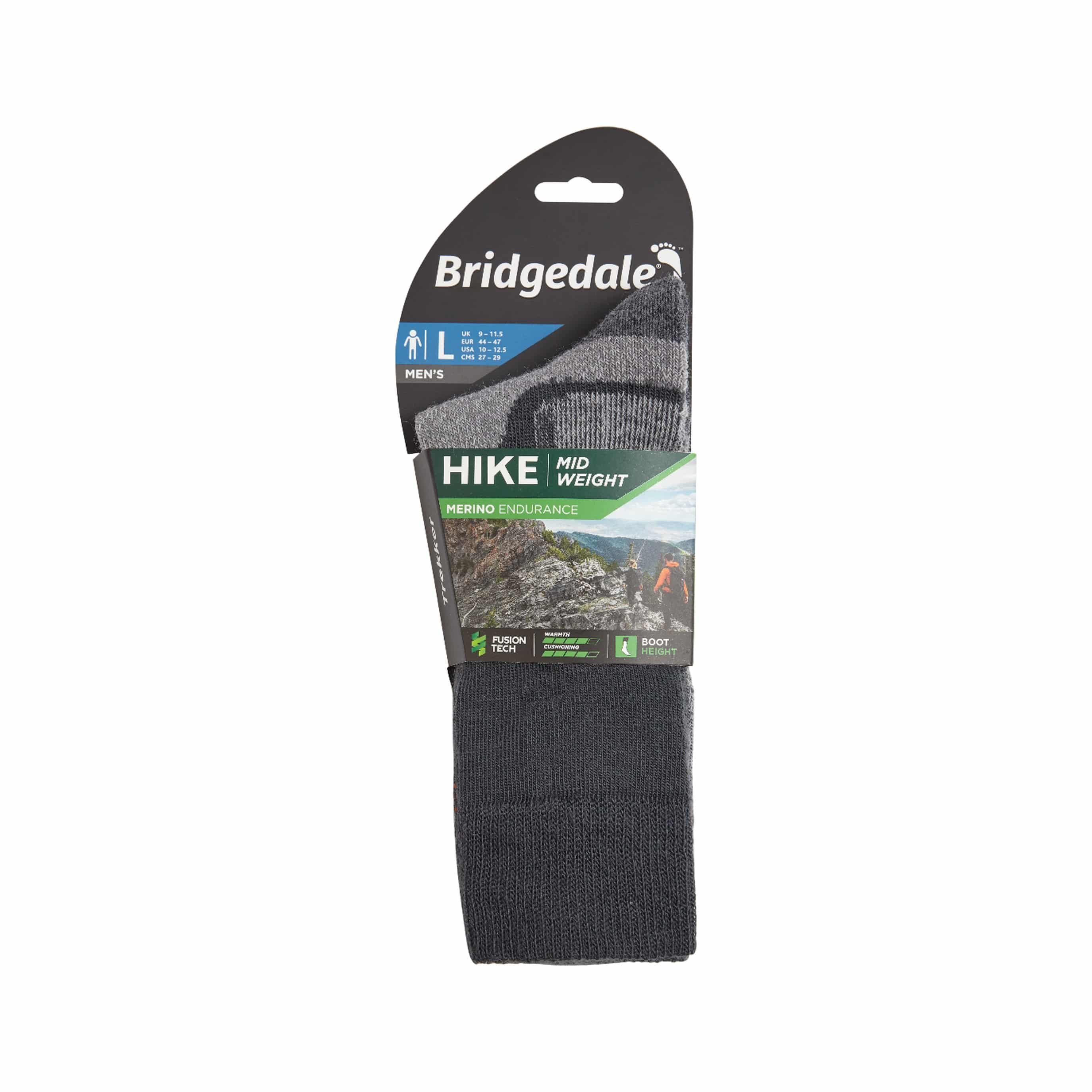 גרב טיולים Bridgedale Hike MidWeight Merino Performance Boot מטאלי – תמונה 3