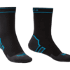 זוג גרביים אטומות Bridgedale Storm Sock שחורות עם פסי טורקיז