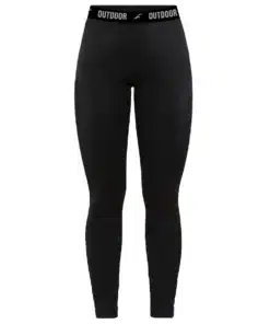 מכנס טרמי צמר Outdoor Merino 150 שחור נשים