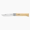 סכין מתקפל Opinel Stainless מס' 12 עם ידית עץ ולהב פתוח מנירוסטה