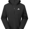 מעיל גשם שחור Mountain Equipment Saltoro לגברים עם כובע ורוכסנים
