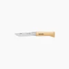סכין מתקפלת Opinel Stainless 5 עם ידית עץ ולהב פתוח, מבט מלמעלה