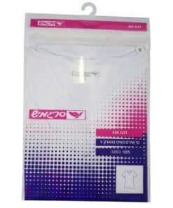 חולצת טי שירט נשים V לבן נשים סריגמיש