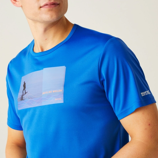 ⁦חולצה מנדפת Regatta Fingal Slogan III כחול אוקספורד גברים⁩ – תמונה ⁦7⁩