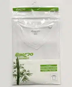 חולצה צמודה במבוק גבר V לבן סריגמיש