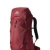 תרמיל Gregory Jade 33 בצבע בורדו (Ruby Red) לנשים, מבט צד עם רצועות כתפיים