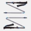 זוג מקלות הליכה מתקפלים Black Diamond FLZ בגוון אפור עם ידיות שחורות ורצועות כחולות