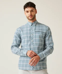 חולצת טיולים ארוכה מכופתרת Regatta Travel Packaway IcebergCheck