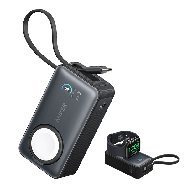 סוללת גיבוי Anker MagGo 10K 35W For Apple Watch שחור – תמונה 2