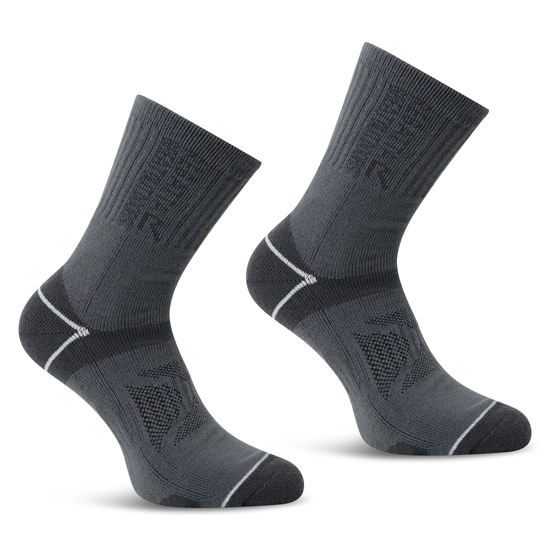 מארז 2 זוגות Regatta Blister Protection II Granite/LtSt שכבה כפולה גברים