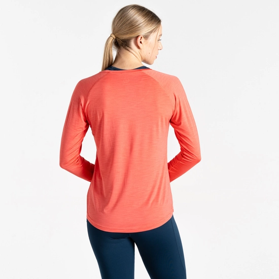 חולצה ארוכה מנדפת Dare2B Discern Tee Peach Bloom נשים – תמונה 3