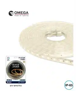 קיט סרט לד 5 מטר 60 לד/מטר 4.8W 220V IP65 Omega