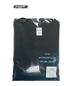 גופית פלנל שרוול ארוך שחור גברים סריגמיש