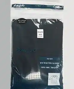 גופית פלנל שרוול ארוך שחור גברים סריגמיש