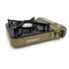 כירת גז ניידת Go Nature Trailflame בצבע ירוק זית ושחור, מבט קדמי עם ראש בישול יחיד