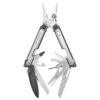 כלי רב-תכליתי Leatherman Arc בצבע כסוף, פתוח עם פלייר ולהבים
