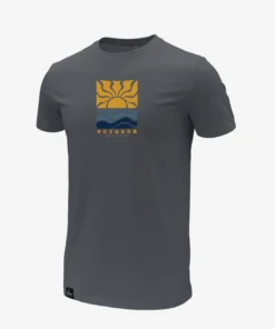 חולצה קצרה מודפסת Outdoor Leo אפור/כחול