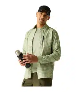 חולצת טיולים ארוכה מכופתרת Regatta Travel Light Sage