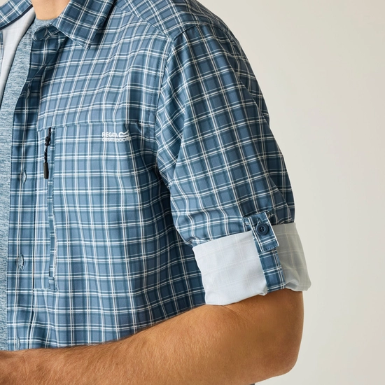 ⁦חולצת טיולים ארוכה מכופתרת Regatta Travel Light China Blue⁩ – תמונה ⁦5⁩