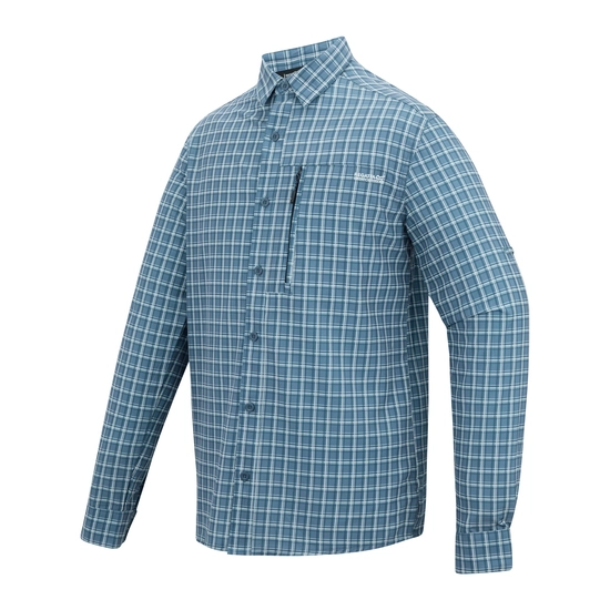 ⁦חולצת טיולים ארוכה מכופתרת Regatta Travel Light China Blue⁩ – תמונה ⁦8⁩