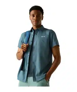 חולצת טיולים מכופתרת Regatta Travel Light China Blue