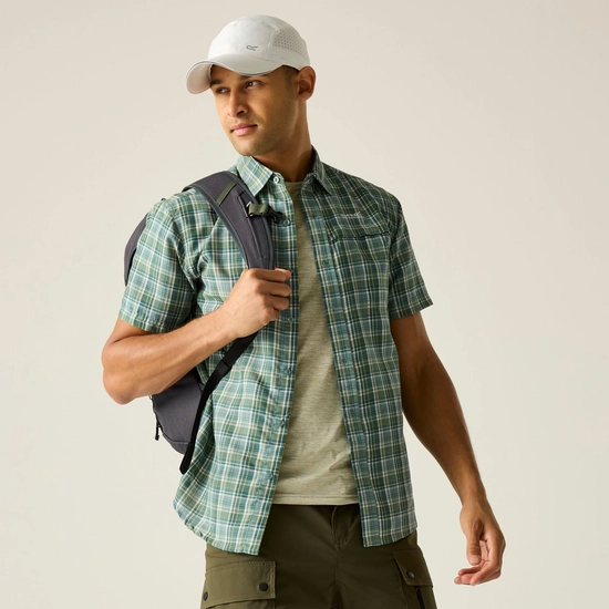 חולצת טיולים מכופתרת Regatta Mindano Arctic Multi Cross Check גברים