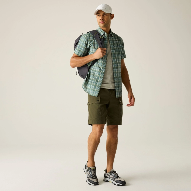 ⁦חולצת טיולים מכופתרת Regatta Mindano Arctic Multi Cross Check גברים⁩ – תמונה ⁦3⁩