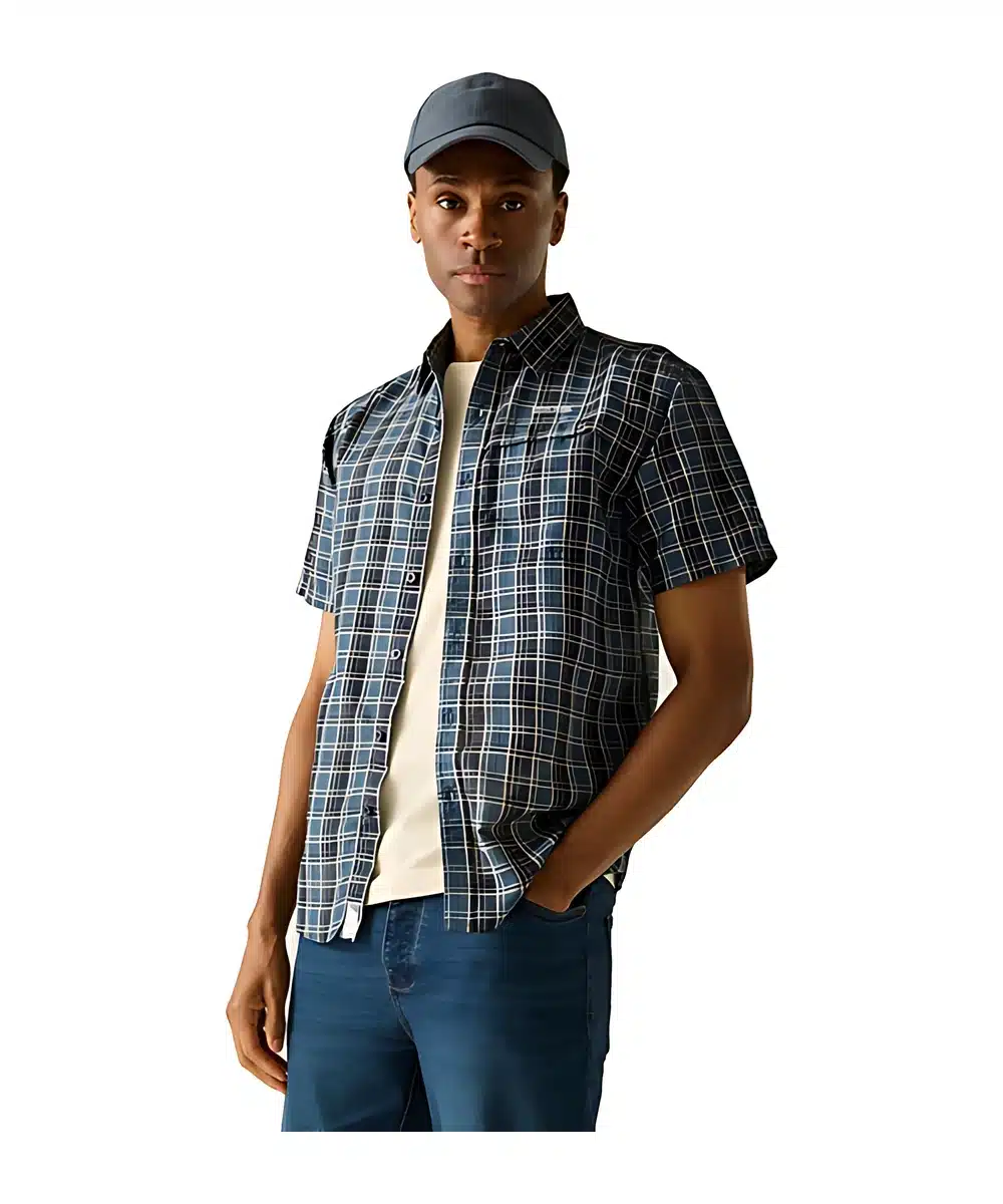 חולצת טיולים מכופתרת Regatta Mindano Night Sky Multi Cross Check גברים