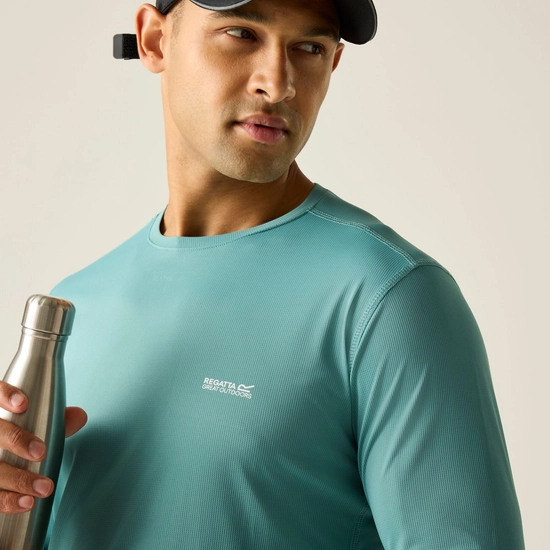 ⁦חולצה ארוכה מנדפת Regatta Mindo Arctic Green גברים⁩ – תמונה ⁦4⁩