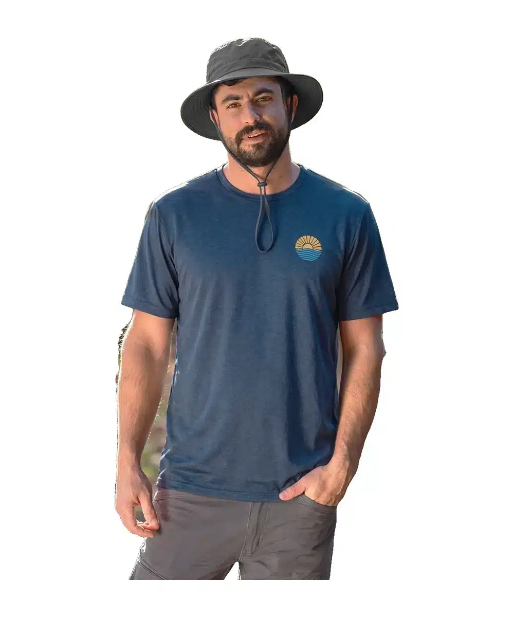 חולצה קצרה מודפסת Outdoor Theo מלאנג' נייבי