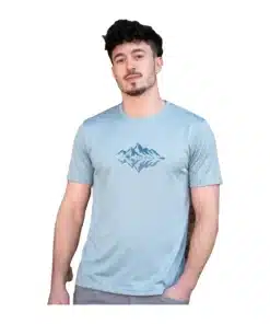 חולצה קצרה מודפסת Outdoor Theo מלאנג' כחול/אפור