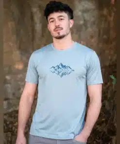 חולצה קצרה מודפסת Outdoor Theo מלאנג' כחול/אפור