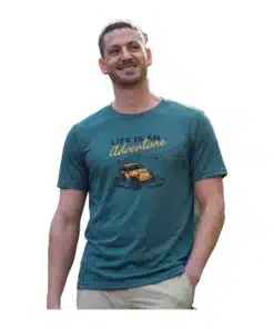חולצה קצרה מודפסת Outdoor Theo מלאנג' כחול/ירוק