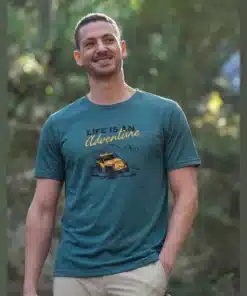 חולצה קצרה מודפסת Outdoor Theo מלאנג' כחול/ירוק