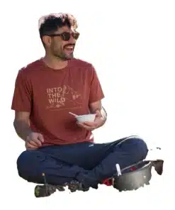 חולצה קצרה מודפסת Outdoor Theo מלאנג' בורדו