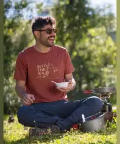 חולצה קצרה מודפסת Outdoor Theo מלאנג' בורדו