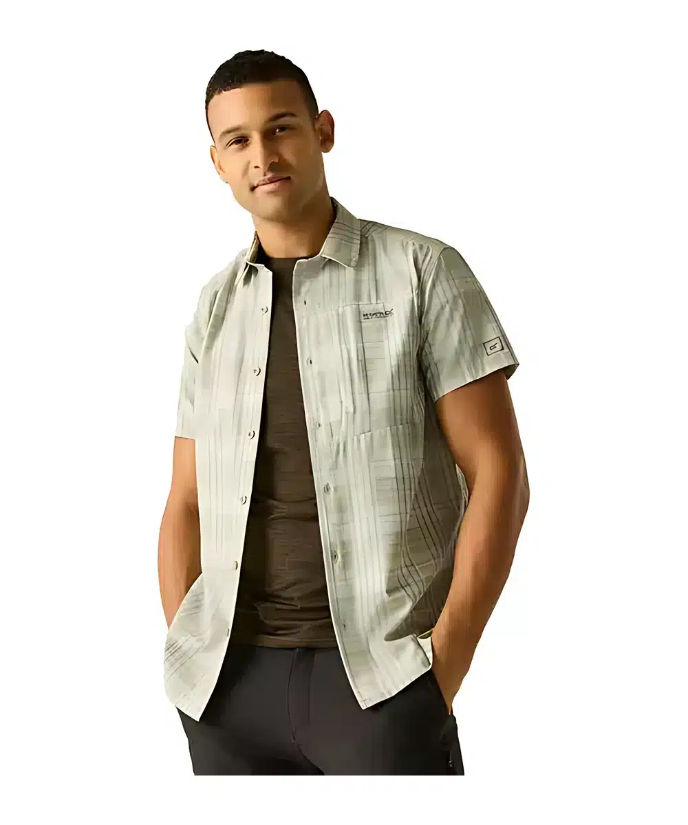 חולצת טיולים מכופתרת Regatta Travel Light Sage Check