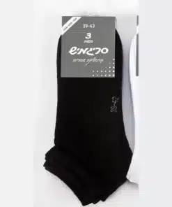 3 זוגות קרסוליות גברים שחור סריגמיש