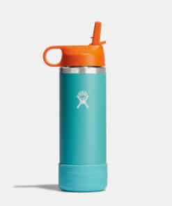 בקבוק שתיה Hydro Flask 532 לילדים בטורקיז עם פיה כתומה רחבה