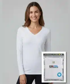 זוג חולצות מנדפות שרוול ארוך לבן נשים 32Cool