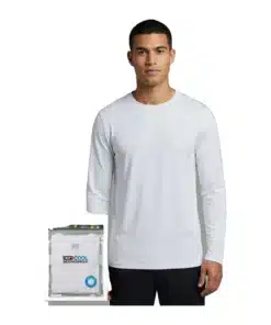 זוג חולצות מנדפות שרוול ארוך לבן גברים 32Cool