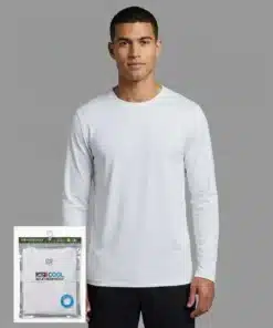 זוג חולצות מנדפות שרוול ארוך לבן גברים 32Cool
