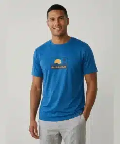 חולצה קצרה Outdoor T כחול מלאנג' מודפס גברים