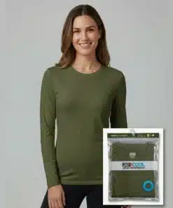 זוג חולצות מנדפות שרוול ארוך זית נשים 32Cool