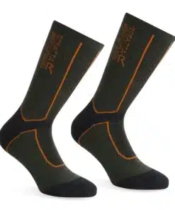 2 זוגות גרבי צמר מרינו לטיולים Regatta Wool Hiker Sock חאקי/כתום גברים