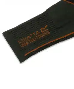 ⁦2 זוגות גרבי צמר מרינו לטיולים Regatta Wool Hiker Sock חאקי/כתום גברים⁩ – תמונה ⁦3⁩