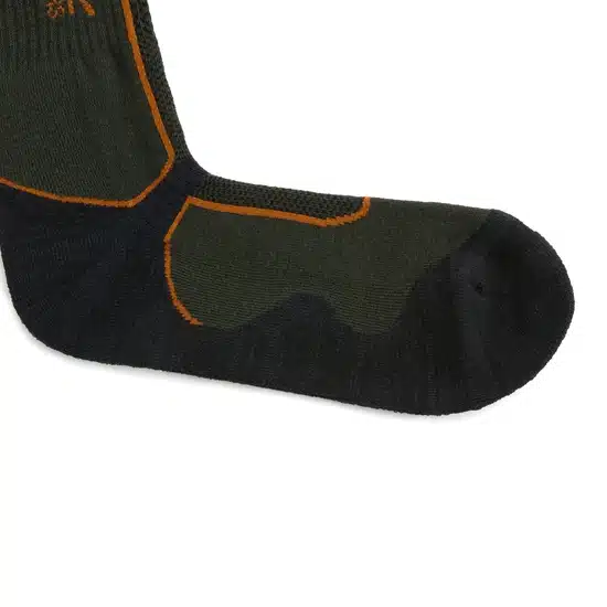 ⁦2 זוגות גרבי צמר מרינו לטיולים Regatta Wool Hiker Sock חאקי/כתום גברים⁩ – תמונה ⁦4⁩